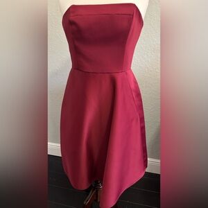 Halston Heritage Strapless Burgundy Dress
